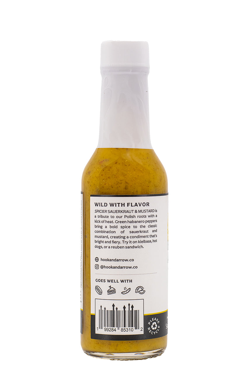 Hook & Arrow Spicier Sauerkraut & Mustard Hot Sauce | HEATONIST
