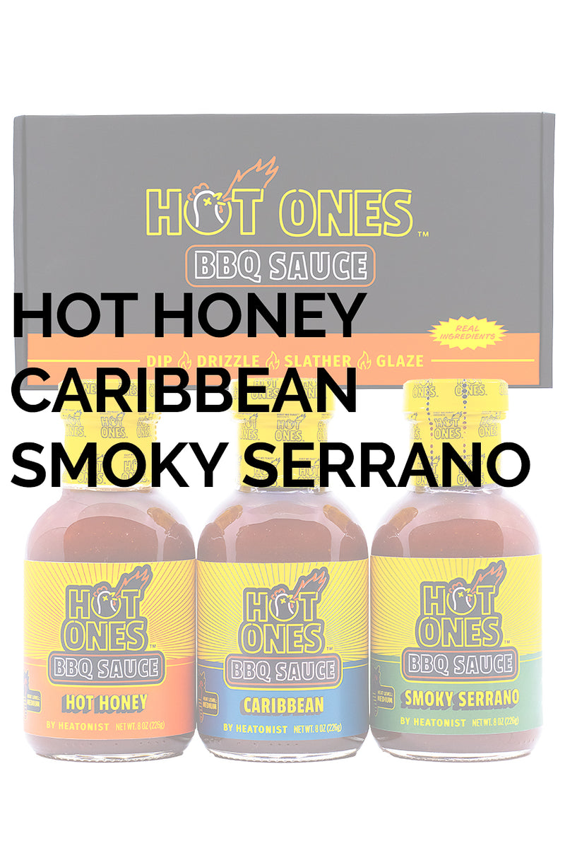 Hot Ones BBQ Trio Pack (Hot Honey / Caribbean / Smoked Serrano)