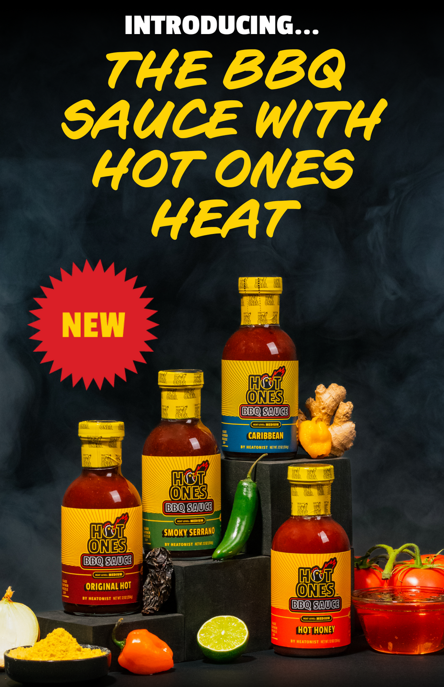 Hot Ones BBQ Trio Pack (Original / Smoked Serrano / Caribbean)