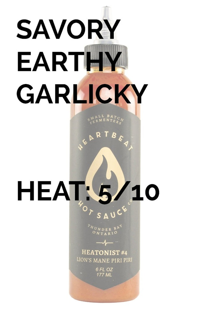Heatonist No. 4 - Lion's Mane Piri Piri Hot Sauce | Heartbeat Hot Sauce