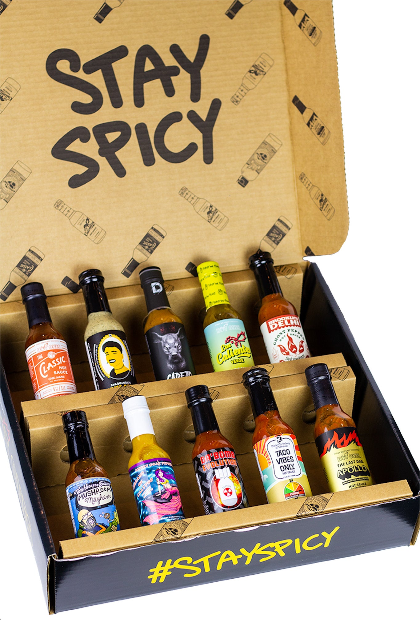  Hot Ones Hot Sauce Gift Box - 10 Natural Ingredients, Small  Batch Variety Pack for Spice Lovers : Grocery & Gourmet Food