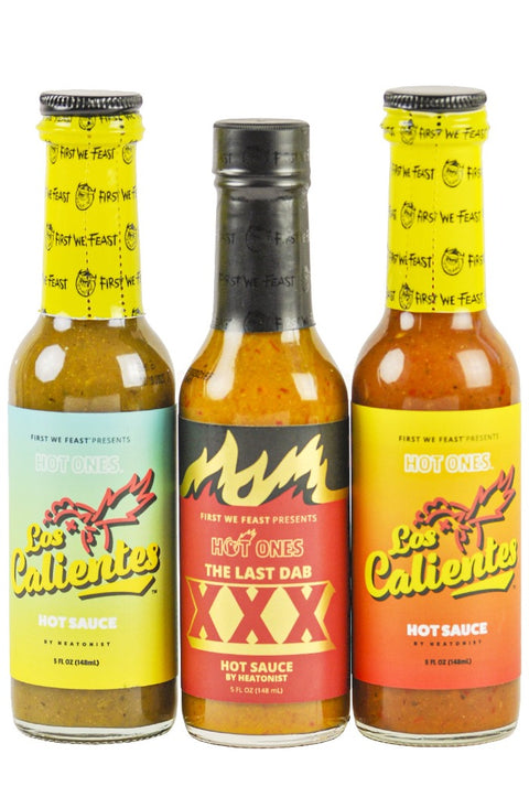  Hot Ones Los Calientes Grill Pack, Perfect Mild Seasonings For  Grilling, Smoky Sweet Seasoning, Los Calientes Verde Hot Sauce & Smoky  Chipotle Cooking Glaze, Made With All Natural Ingredients (3-Pack) 