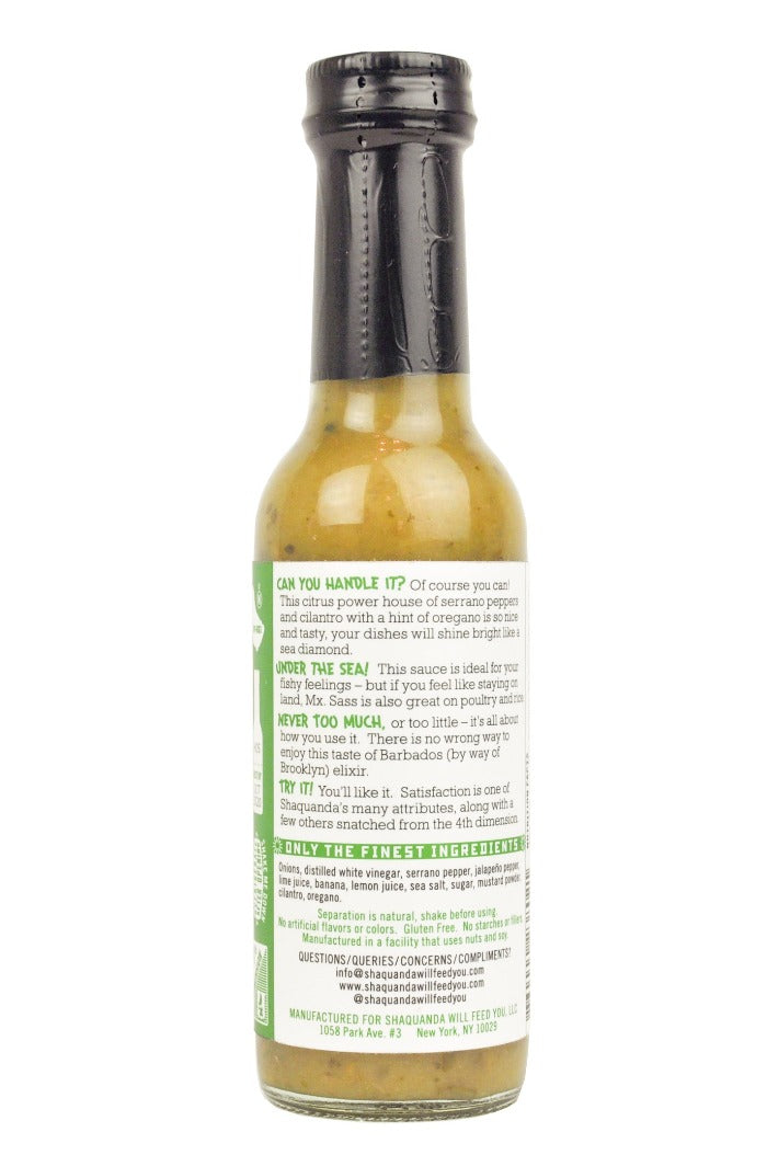 Mx. Green Sass Hot Sauce | Shaquanda's